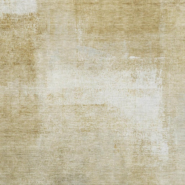 HomeRoots 10' X 14' Wheat Ivory Beige Striped Washable Area Rug - Durable, UV Protected, Stain Resistant! 692679
