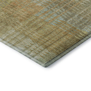 HomeRoots 5' X 8' Geometric Area Rug in Beige, Blue & Khaki - Washable, UV-Protected, Durable & Stylish Home Accent 692681
