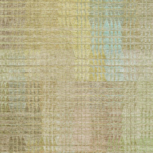 HomeRoots 8' Geometric Area Rug in Beige, Blue & Khaki - Washable, UV Protected & Perfect for High-Traffic Spaces 692683