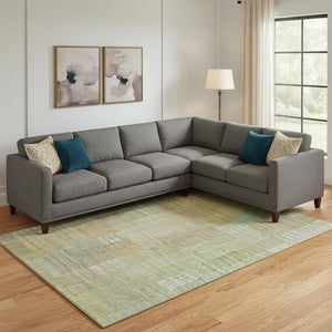 HomeRoots 9' X 12' Stylish Beige, Blue & Khaki Geometric Area Rug - Washable, UV Protected, Non-Slip Design! 692684