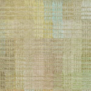HomeRoots 10' Modern Geometric Washable Area Rug in Beige, Blue & Khaki - UV Protected for High Traffic Spaces 692685