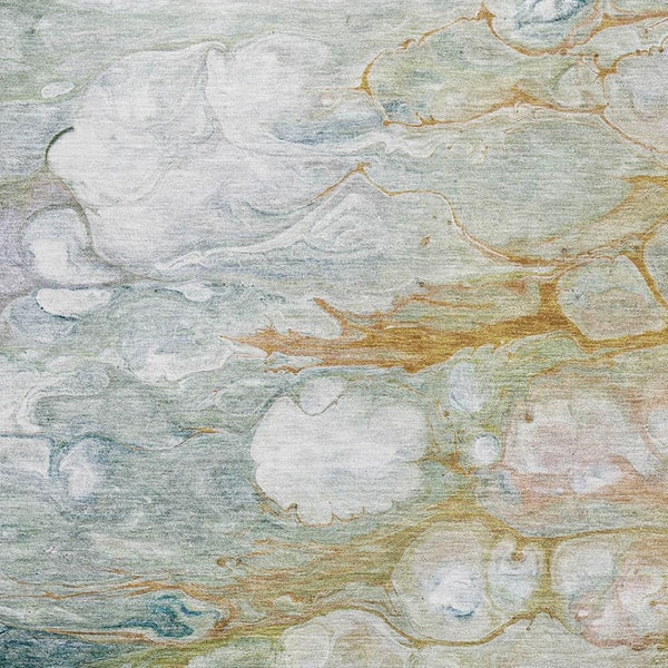 HomeRoots 10' X 14' Contemporary Abstract Area Rug in Rust, Teal & Gray - Washable, UV-Protected, Non-Slip Design 692691