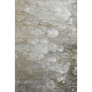 HomeRoots 8' Elegant Abstract Washable Area Rug in Taupe, Ivory & Gray - UV Protection & Stain Resistant! 692695