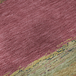 HomeRoots 8' Stylish Blush Orange & Teal Abstract Washable Area Rug - Durable, Stain Resistant & UV Protected! 692707