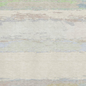 HomeRoots 5' X 8' Stylish Ivory, Mint Green & Teal Abstract Washable Area Rug with UV Protection & Durability 692717