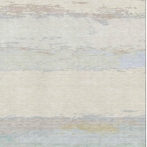 HomeRoots 10' X 14' Washable Area Rug in Ivory, Mint Green & Teal - UV Protected, Soft, Durable & Stylish 692721