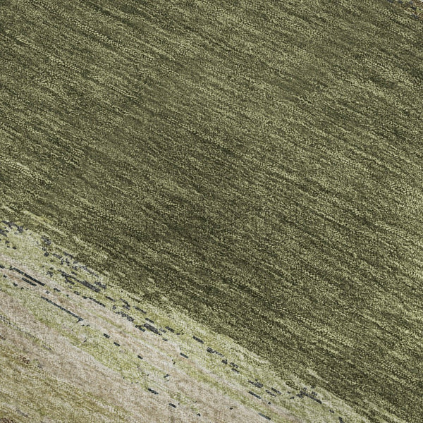 HomeRoots 5' X 8' Olive Green Abstract Area Rug - Durable, Stain Resistant, UV Protected & Non-Slip Backing! 692723