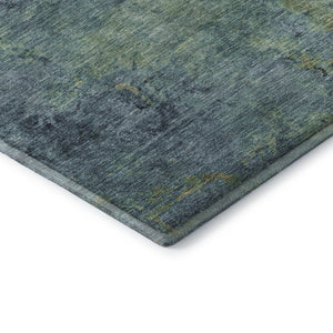 HomeRoots 10' x 14' Washable Abstract Area Rug in Blue, Green, Beige - Durable, UV-Protected for Busy Homes 692745