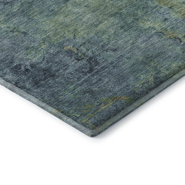 HomeRoots 10' x 14' Washable Abstract Area Rug in Blue, Green, Beige - Durable, UV-Protected for Busy Homes 692745