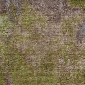 HomeRoots 9' Modern Abstract Area Rug in Green, Brown & Beige - Washable, UV Protected, Non-Slip Design! 692750