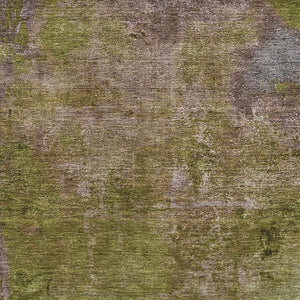 HomeRoots 10' X 14' Stylish Green, Brown & Beige Abstract Washable Area Rug with UV Protection & Non-Slip Backing 692751