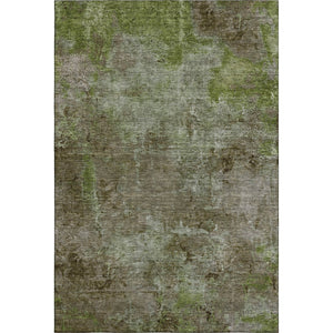 HomeRoots 5' X 8' Coffee Green and Taupe Abstract Area Rug - Washable, UV Protected, Stylish & Durable Design 692753