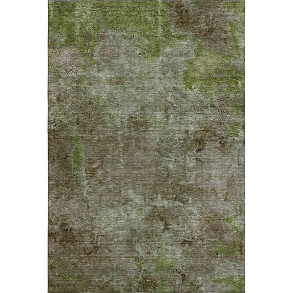 HomeRoots 5' X 8' Coffee Green and Taupe Abstract Area Rug - Washable, UV Protected, Stylish & Durable Design 692753