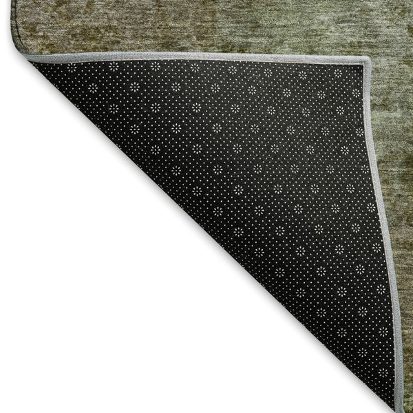 HomeRoots 5' X 8' Coffee Green and Taupe Abstract Area Rug - Washable, UV Protected, Stylish & Durable Design 692753