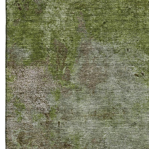 HomeRoots 5' X 8' Coffee Green and Taupe Abstract Area Rug - Washable, UV Protected, Stylish & Durable Design 692753