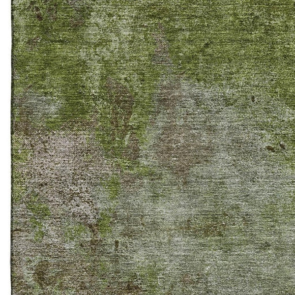HomeRoots 5' X 8' Coffee Green and Taupe Abstract Area Rug - Washable, UV Protected, Stylish & Durable Design 692753