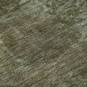 HomeRoots 8' X 8' Coffee Green & Taupe Abstract Washable Round Rug - Stylish, Durable, UV Protected for All Spaces 692754
