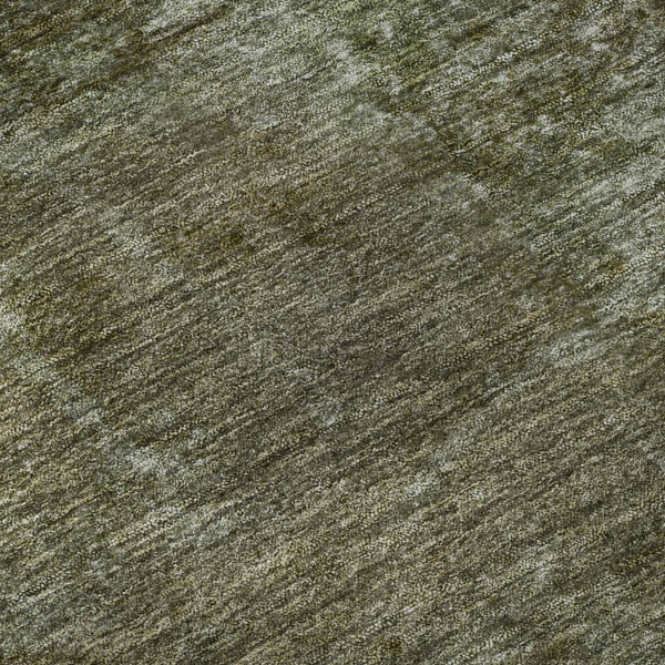 HomeRoots 8' X 8' Coffee Green & Taupe Abstract Washable Round Rug - Stylish, Durable, UV Protected for All Spaces 692754