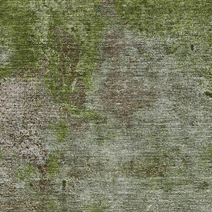 HomeRoots 8' Coffee Green and Taupe Abstract Area Rug – Washable, Stain-Resistant, UV-Protected for Modern Homes 692755