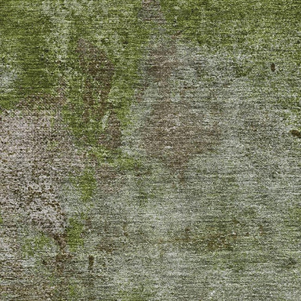 HomeRoots 8' Coffee Green and Taupe Abstract Area Rug – Washable, Stain-Resistant, UV-Protected for Modern Homes 692755