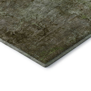 HomeRoots 9' X 12' Coffee Green and Taupe Abstract Washable Area Rug - Durable, UV-Protected for Modern Homes 692756