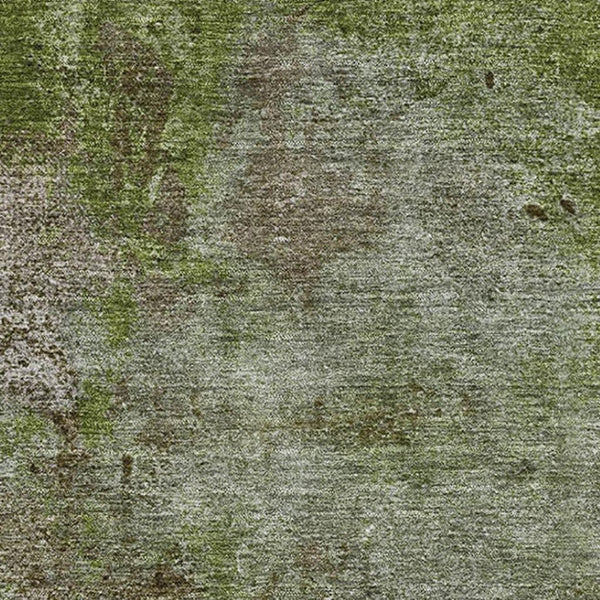 HomeRoots 9' X 12' Coffee Green and Taupe Abstract Washable Area Rug - Durable, UV-Protected for Modern Homes 692756