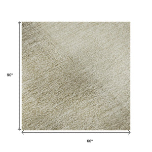 HomeRoots 5' X 8' Taupe & Ivory Geometric Area Rug – Washable, UV-Protected, Durable for Homes with Kids & Pets 692759
