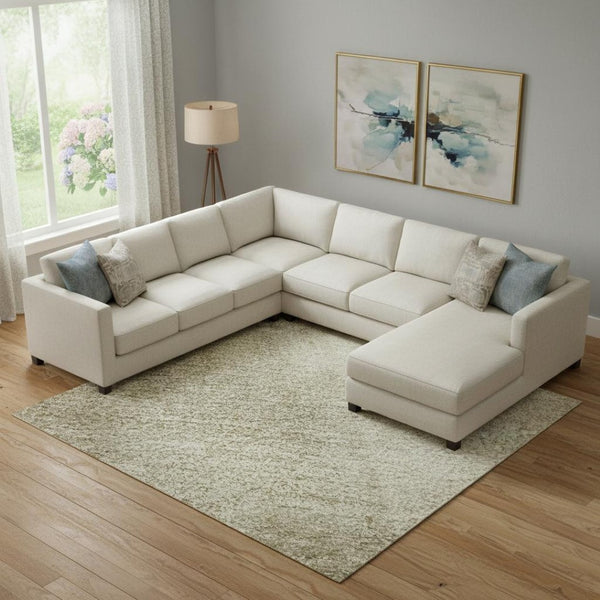 HomeRoots 10' X 14' Taupe & Ivory Geometric Area Rug - Durable, Washable, UV Protected for Family Spaces 692763