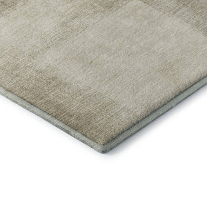 HomeRoots 10' X 14' Taupe & Ivory Geometric Area Rug - Durable, Washable, UV Protected for Family Spaces 692763