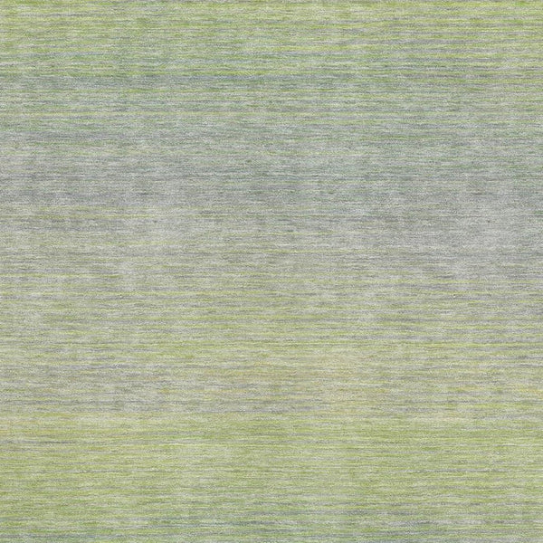 HomeRoots 5' X 8' Artichoke Green & Gray Striped Area Rug - Washable, UV Protected, Durable for Kids & Pets 692765