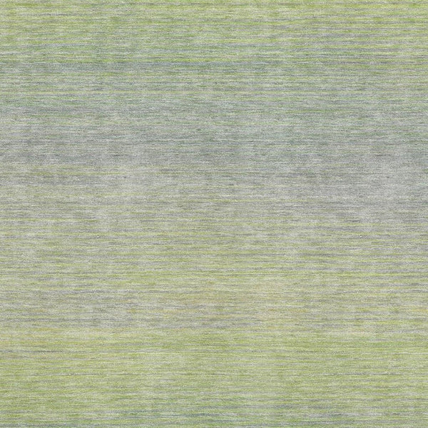 HomeRoots 8' Artichoke Green and Gray Striped Area Rug - Washable, UV Protected, Non-Slip for High Traffic Spaces 692767