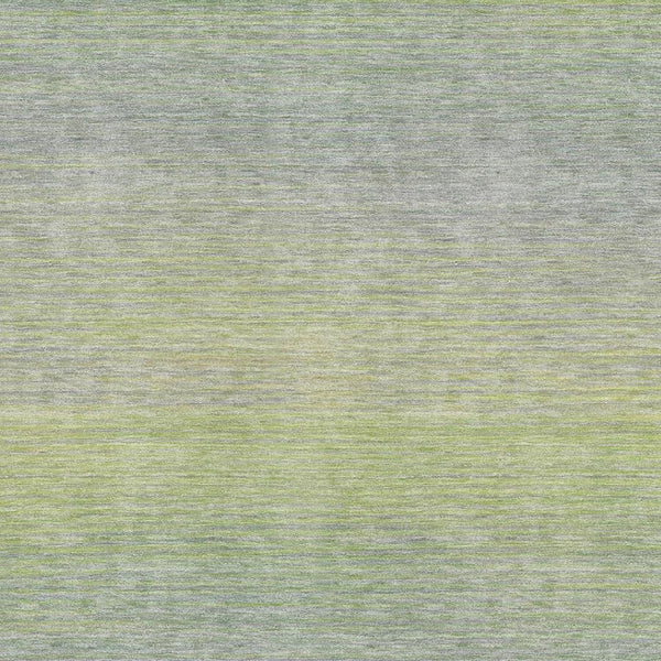 HomeRoots 10' X 14' Artichoke Green and Gray Striped Area Rug - Washable, UV-Protected, Durable Design! 692769
