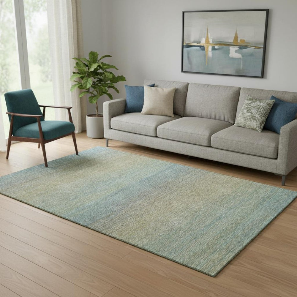 HomeRoots 5' X 8' Coastal-Inspired Striped Washable Area Rug with UV Protection for Stylish, Low-Maintenance Living 692771