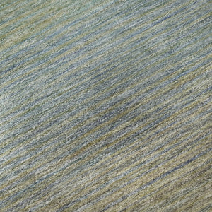 HomeRoots 8' Round Washable Rug in Blue, Beige & Taupe Stripes - UV Protected, Stain Resistant, Ideal for Homes 692772