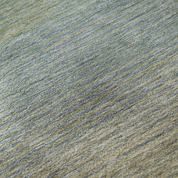 HomeRoots 8' Round Washable Rug in Blue, Beige & Taupe Stripes - UV Protected, Stain Resistant, Ideal for Homes 692772