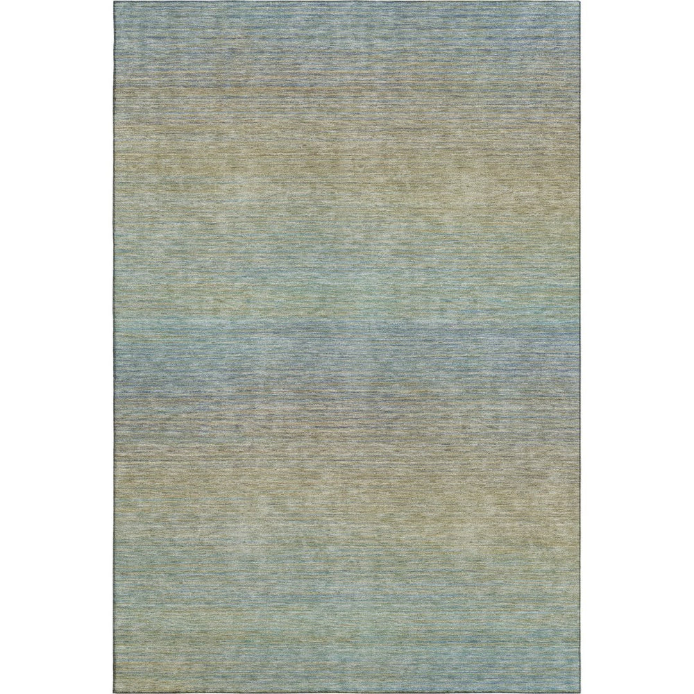 HomeRoots 9' X 12' Striped Area Rug in Blue, Beige & Taupe - Washable, UV-Protected, Durable for High-Traffic Areas 692774
