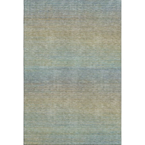 HomeRoots 9' X 12' Striped Area Rug in Blue, Beige & Taupe - Washable, UV-Protected, Durable for High-Traffic Areas 692774