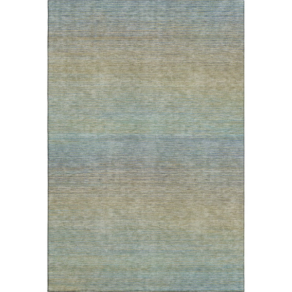 HomeRoots 9' X 12' Striped Area Rug in Blue, Beige & Taupe - Washable, UV-Protected, Durable for High-Traffic Areas 692774