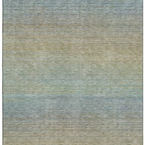 HomeRoots 9' X 12' Striped Area Rug in Blue, Beige & Taupe - Washable, UV-Protected, Durable for High-Traffic Areas 692774