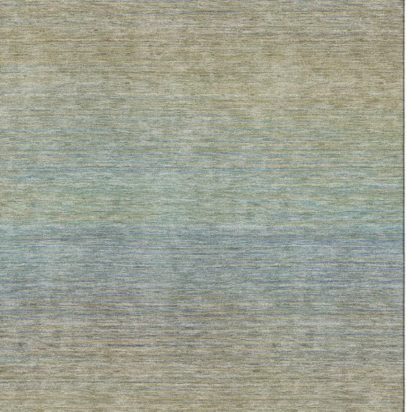HomeRoots 10' X 14' Stylish Blue Beige Taupe Striped Washable Area Rug with UV Protection for Busy Homes 692775