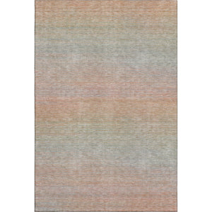 HomeRoots 10' Coral Denim Blue & Salmon Striped Washable Area Rug - UV Protected, Soft, Durable & Family Friendly 692781