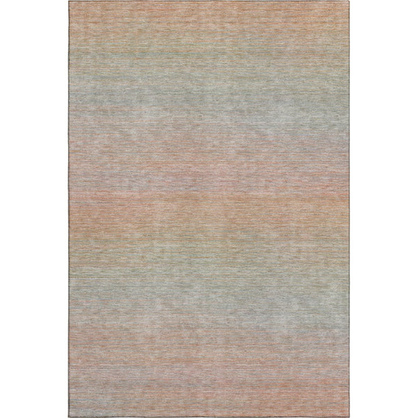 HomeRoots 10' Coral Denim Blue & Salmon Striped Washable Area Rug - UV Protected, Soft, Durable & Family Friendly 692781