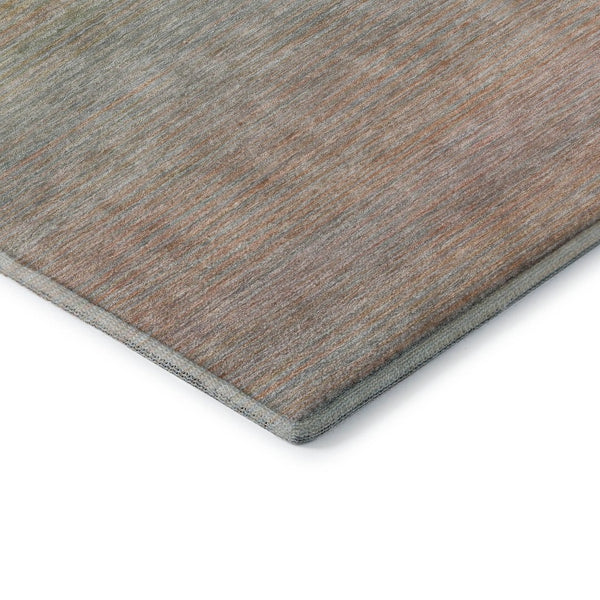 HomeRoots 10' Coral Denim Blue & Salmon Striped Washable Area Rug - UV Protected, Soft, Durable & Family Friendly 692781
