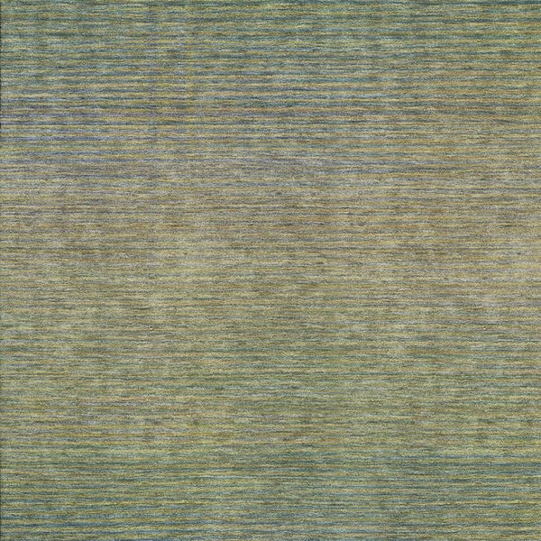 HomeRoots 8' Fern Green & Blue Striped Washable Area Rug - UV Protected, Stain Resistant & Family-Friendly Design 692785