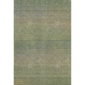 HomeRoots 10' Fern Green and Blue Striped Washable Area Rug – UV Protected, Stain Resistant, Durable Design 692787