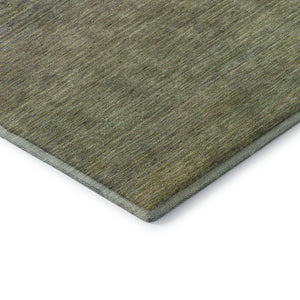 HomeRoots 10' Fern Green and Blue Striped Washable Area Rug – UV Protected, Stain Resistant, Durable Design 692787