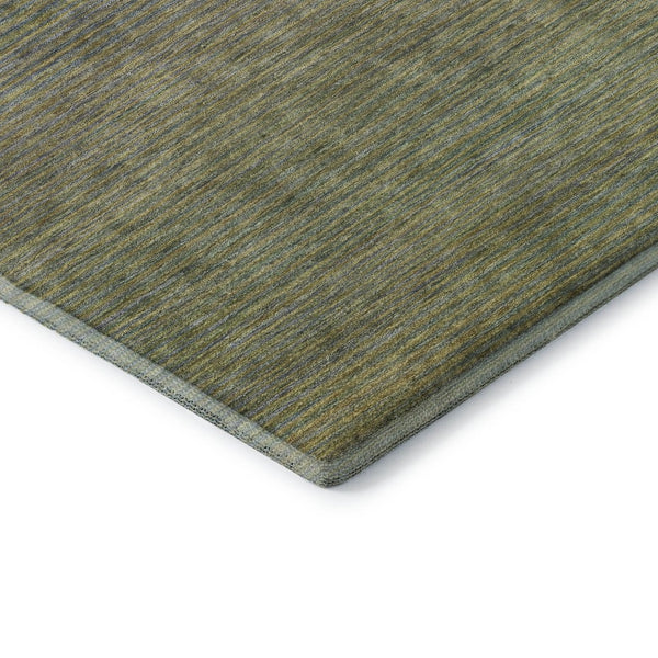 HomeRoots 10' Fern Green and Blue Striped Washable Area Rug – UV Protected, Stain Resistant, Durable Design 692787
