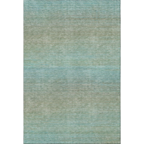 HomeRoots 5' X 8' Teal and Taupe Striped Washable Area Rug – Durable, UV-Protected, Perfect for High-Traffic Spaces 692789