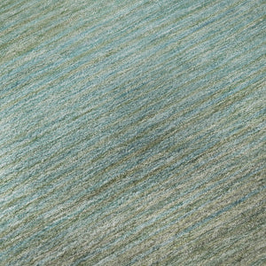 HomeRoots 8' X 8' Teal And Taupe Striped Round Rug - Washable, UV Protected, Durable for High-Traffic Areas 692790