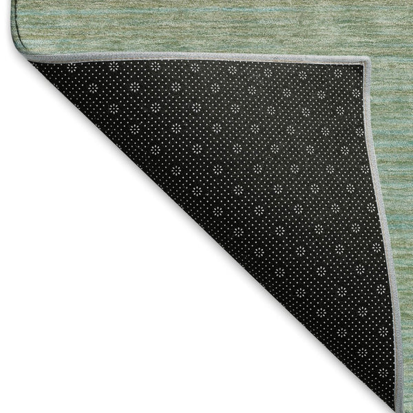 HomeRoots 9' X 12' Teal and Taupe Striped Area Rug - Durable, Washable, UV-Protected, Non-Slip Design for Homes 692792